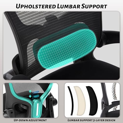 500LBS Ergonomic Drafting Chair Tall Office Chair for Counter Height or Standing Desk, Executive High Office Chairs with W-Shaped Thick Seat Cushion, Footrest Ring & Breathable Fabric, Black - color: Black