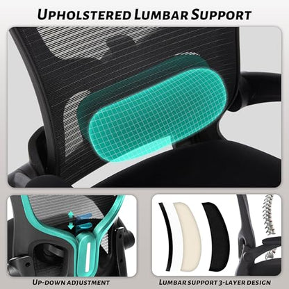 500LBS Ergonomic Drafting Chair Tall Office Chair for Counter Height or Standing Desk, Executive High Office Chairs with W-Shaped Thick Seat Cushion, Footrest Ring & Breathable Fabric, Black - color: Black
