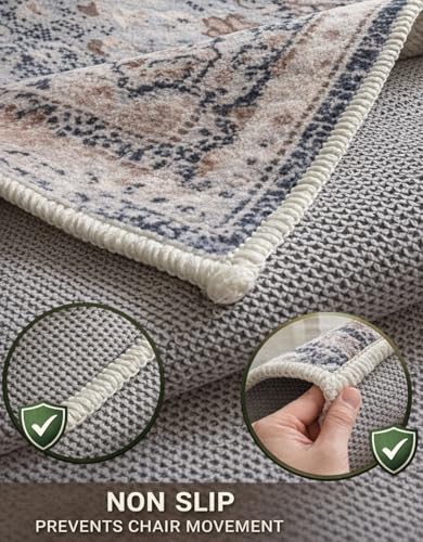 Chair Mat 5x6, Washable Low Pile Area Rug for Living Room