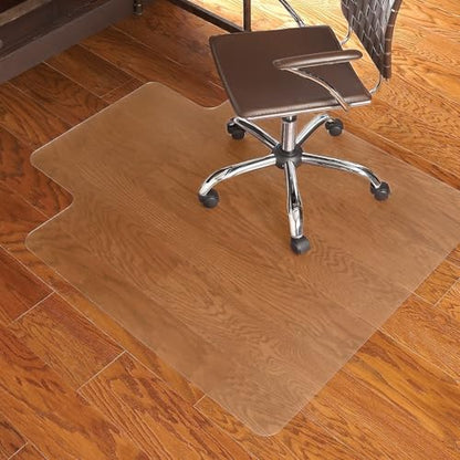 Staples Office Chair Mat, Clear, Hard Floors, 48x36 Inch, Textured | Extended under-desk coverage with smooth glide on hard flooring surfaces. - size: 36" x 48", style: Hard Floor