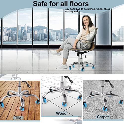 Hivexagon Office Chair Caster Wheels Replacement Set of 5, Heavy Duty Universal Quiet Rolling Casters 3 inch Fit Standard Office Chair for Hardwood Floors, Tiles and Carpet (Blue) - style: U-HG629B