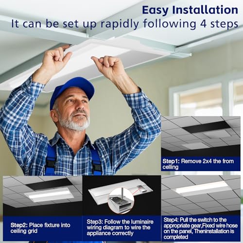 2x2 FT LED Center Basket Troffer Panel Light Drop Ceiling Lights - size: 2X2 4Pack