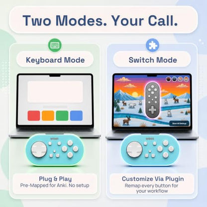 Modi Anki Remote | Fully Customizable | No Setup Needed | Compatible with Mac, Windows, iOS, Android | 16 Hour Battery Life | Anki Remote Clicker | Quizlet Compatible | Blue - color: Blue
