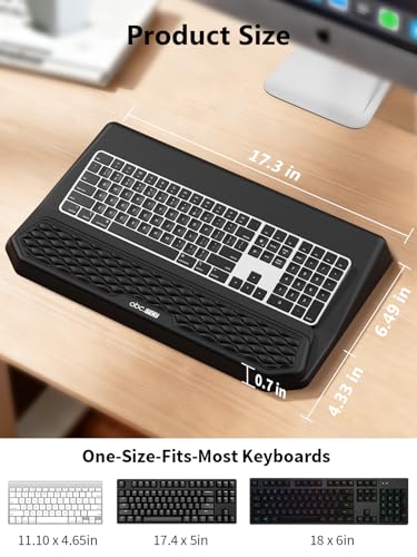 2-in-1 Ergonomic Keyboard Stand with Wrist Rest, Black - color: Black