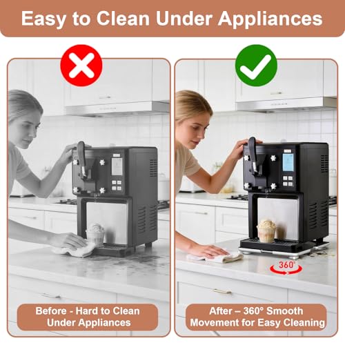 Adjustable Appliance Sliding Tray - Expandable 11" x 11"- 20" x 20" | Slider Tray for Kitchen Appliances - 360° Countertop Rolling Tray with Locking Brakes for Coffee Makers - size: 11" x 11" - 20" x 20" Square