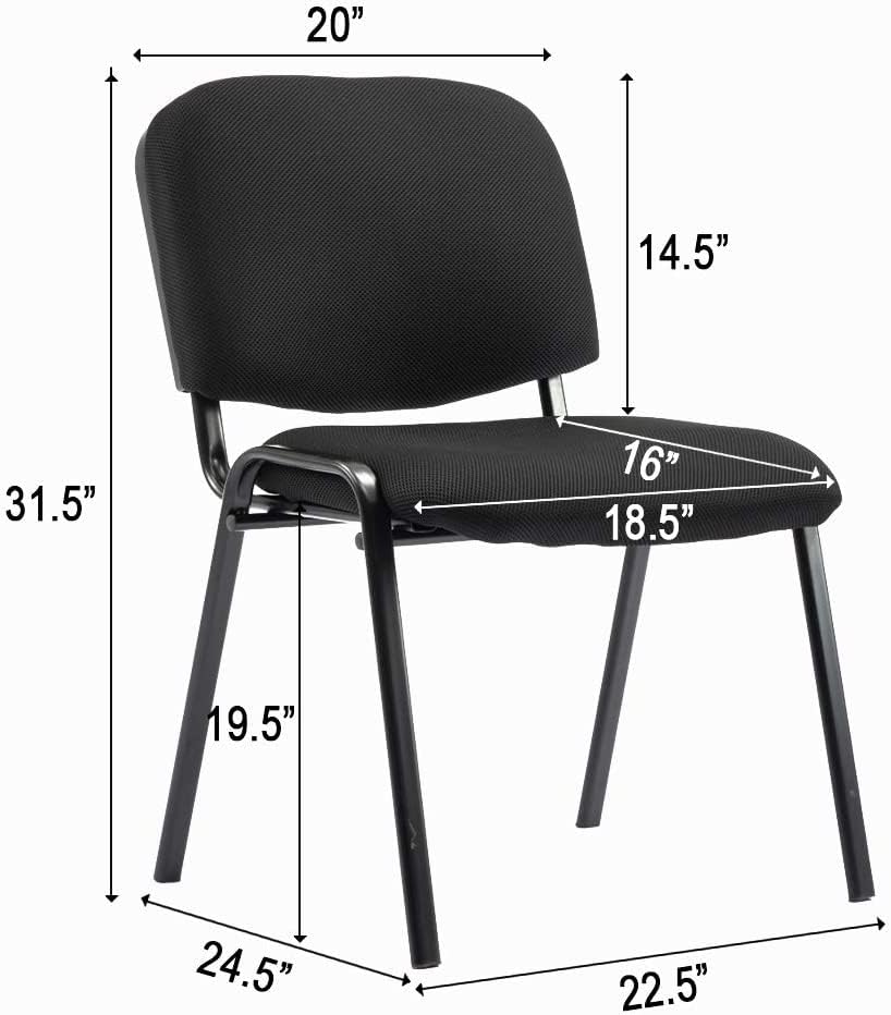 ROCITY Waiting Room Chairs Set of 10 Stackable Conference Room Chairs Mesh Office Reception Chair for Guest School Breakroom Banquet Church Lobby (Mesh-Cushion,Black,10PCS - size: 10PCS