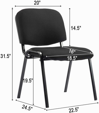ROCITY Waiting Room Chairs Set of 10 Stackable Conference Room Chairs Mesh Office Reception Chair for Guest School Breakroom Banquet Church Lobby (Mesh-Cushion,Black,10PCS - size: 10PCS