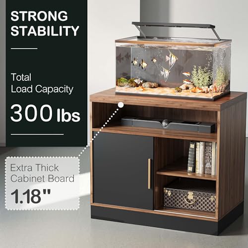 ModernMate Wood Accent Storage Cabinet with Shelves and Sliding Door - color: Black Walnut