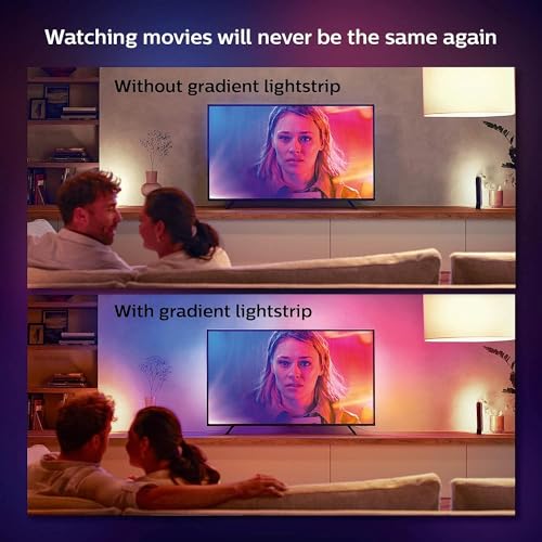 Philips Hue 75" Smart Light Strip - White and Color Ambiance LED Color-Changing TV Backlight - Sync with Television, Music, Gaming - Requires Bridge and Sync Box - size: 75-Inch