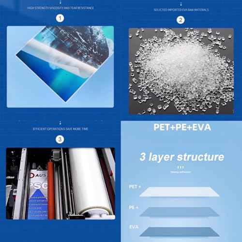 INTBUYING BOPP 656FT x 17.3IN Glossy Thermal Roll Laminating Film for A2 Laminating Machine Hot Roll Laminating Film Compatible Paper PVC PET Film Aluminum Sheet
