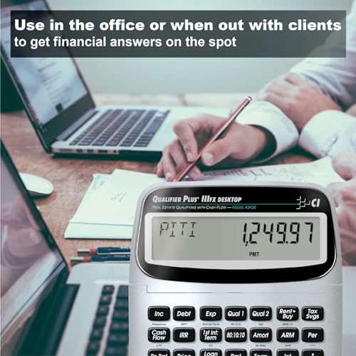 Calculated Industries 43430 Qualifier Plus IIIfx Desktop PRO Calculator | Real Estate Mortgage Finance, Clearly-Labeled Keys, Buyer Pre-Qualifying, Payments, Amortizations, ARMs, Combos, FHA/VA