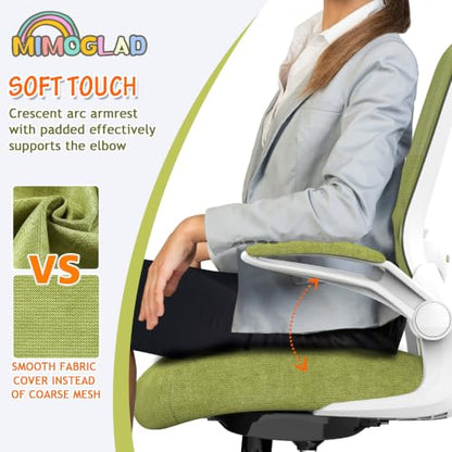 Mimoglad Ergonomic High Back Mesh Office Chair, Adjustable Lumbar Support, Thickened Seat Cushion (Modern, Green Pear) - color: Green Pear
