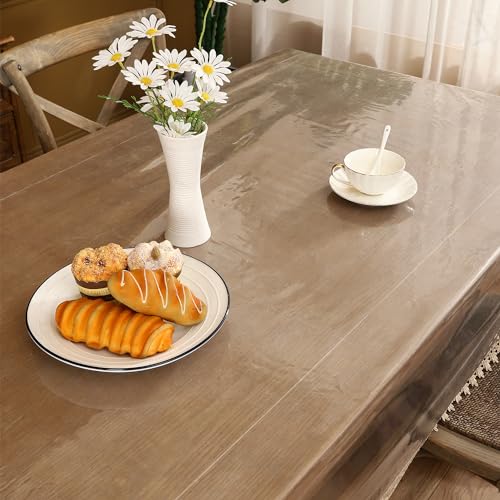 Walrus Clear Vinyl Tablecloth Protector Waterproof/Oil-Proof Plastic Square Transparent Sheet Table Cover (54X84 Inch) - size: 54" x 84" (Rectangular)