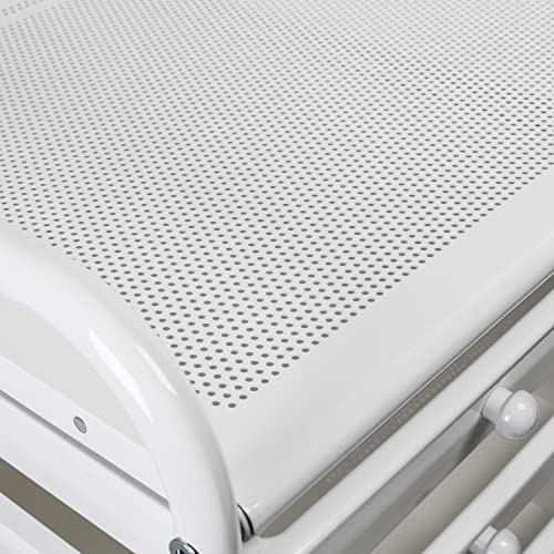 Honey-Can-Do 15-Drawer Metal Rolling Storage Cart, White Steel Multi-Purpose Organizer with Wheels, Heavy Duty Mobile Utility Trolley for Home Office, School, and Craft Supplies