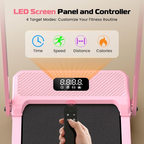 ANCHEER Walking Pad with Incline-Under Desk Treadmill for Home/Office - color: Classic Pink