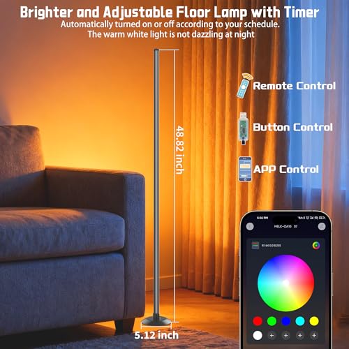 NBBUFF IC+RGBW Led Corner Floor Lamp USB Powered App & Remote Control,2Pack - size: 2Pack