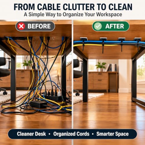 100 Pack Cable Tie Mounts, Self Adhesive Zip Tie Mount with 6 Inch Ties - color: Black