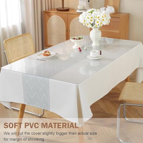AHWEKR 16x26 Inch Frosted PVC Office Writing Desk Protector Plastic Crystal Tabletop Protector Rectangle PVC Vinyl Laptop Desk Waterproof Plastic Desk Mat for Computer Desk Keyboard Pad