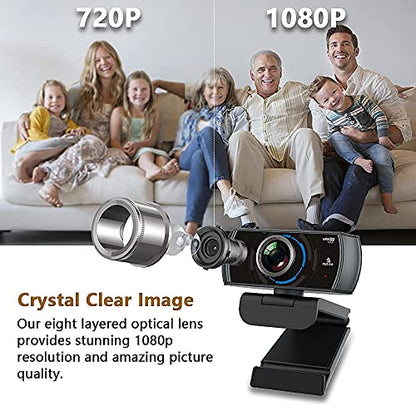 NexiGo N980P 1080P 60FPS Webcam with Microphone and Software Control, USB Computer Camera, Built-in Dual Noise Reduction Mics, 120° Wide-Angle for Zoom/Skype/FaceTime/Teams, PC Mac Laptop Desktop - color: black