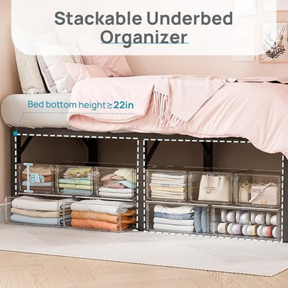 Vtopmart 5 Pack Large & Medium Storage Stackable Drawers Set | Easy Assembly Clear Plastic Storage Cabinet, Durable Dresser for Closet, Bedroom, Entryway, Playroom & Apartment Organization - style: 2pk L & 3pk M