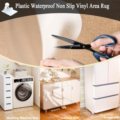 3x16.7FT Large Clear Floor Mat，Plastic Table Cover,2 MM Thick Clear Table Protector, Rectangle Desk Mat, Waterproof & Easy Cleaning for Office Dresser Night Stand