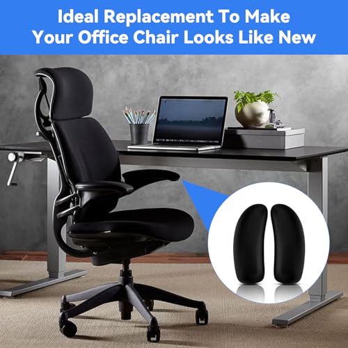 Arm Pads Replacement for Humanscale Freedom Office Chair | Only for Freedom Height Adjustable Arm Chair, Black, 1 Pair