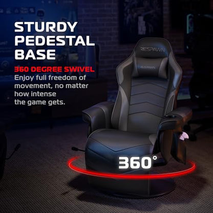 Respawn 900 Gaming Recliner Chair with Footrest, Cup Holder and Swivel | Ergonomic gaming recliner with footrest, cup holder, lumbar support, 135° recline & 360° swivel for console gaming - color: Grey