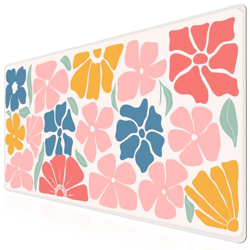 iCasso Desk Mat, Desk Matt for Desktop, Cute Desk Pad Mat, Colorful Flower - color: Colorful Flower