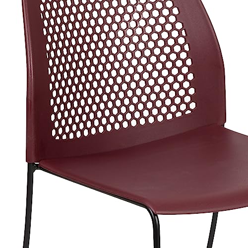 Flash Furniture Hercules Stack Chair with Air-Vent Back, Burgundy | Sled Base, Powder Coated, 661 LBS. Weight Capacity - color: Burgundy, size: Set of 1