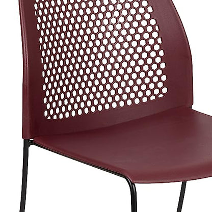 Flash Furniture Hercules Stack Chair with Air-Vent Back, Burgundy | Sled Base, Powder Coated, 661 LBS. Weight Capacity - color: Burgundy, size: Set of 1