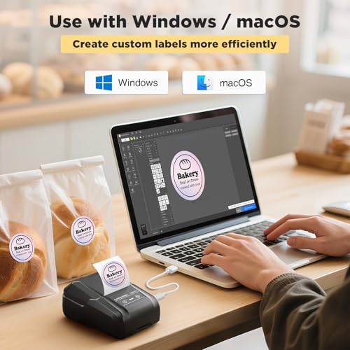 SUPVAN T50M Pro Bluetooth Label Maker Machine with Tape, Black | Wide Waterproof Label, High Image Quality, App with 30 Fonts and 660+ Icons, Inkless, for School, Home, Small Business