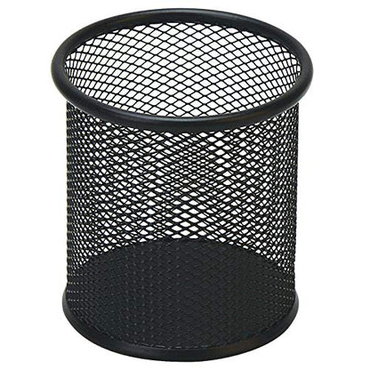 HSYMQ Black Pen Holder Cup for Desk, Pencil Cup Holder, Black Wire Mesh Pen Cup for Desk Office Pen Organizer