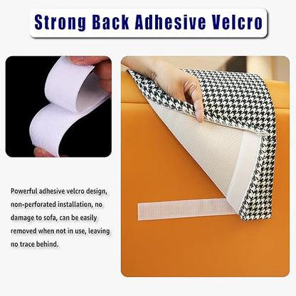 Velvet Recliner Headrest Pillow, Non-Slip Neck Support, Houndstooth - color: Houndstooth