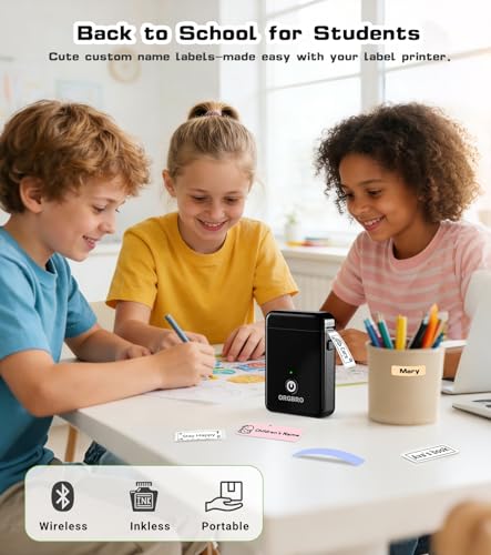 ORGBRO Label Maker Machine with Tape, X1 Bluetooth Mini Label Printer - color: Black