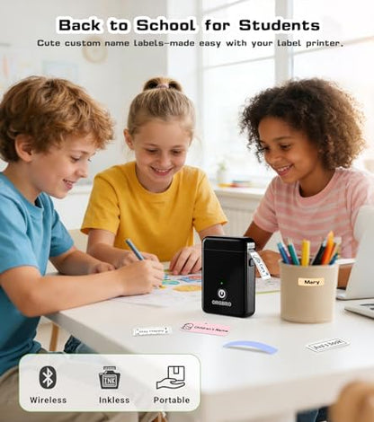 ORGBRO Label Maker Machine with Tape, X1 Bluetooth Mini Label Printer - color: Black