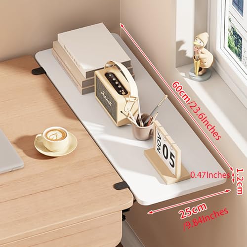 Desk Extender Tray, Punch-Free Clamp on 90° Foldable Keyboard Drawer Tray, Table Mount Armrest Shelf, Computer Elbow Arm Support (White, 23.6"*9.8"*0.5"/60cm*25cm*1.2cm) - color: White, size: 23.6"*9.8"*0.5"/60cm*25cm*1.2cm