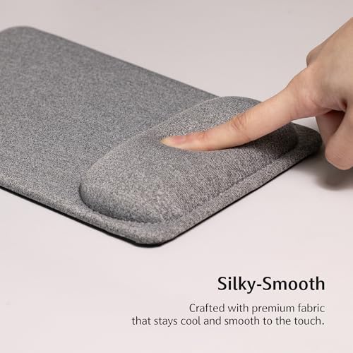 SenseAGE Compact Ergonomic Mouse Pad with Wrist Rest Support, Pain Relief, Non-Slip Base, Optimized Tracking Surface, Lightweight & Portable, Ideal for Office, Home & Travel, 8.9 x 6.1 in (Grey) - size: 8.9L x 6.1W inches