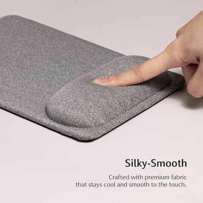 SenseAGE Large Ergonomic Mouse Pad with Wrist Rest Support, Enhanced Comfort & Space, Non-Slip Mouse Mat for Desk, Laptop & Computer, 10.6 x 7.3 inch (Grey) - size: 10.6L x 7.3W inches