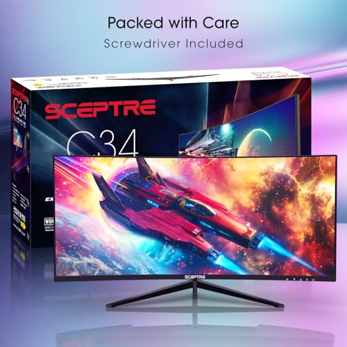 Sceptre Prime Curved 30-inch Gaming Monitor 200+Hz FreeSync Build-in Speakers 2560 x 1080p HDMI DP Machine Black 2026 (C305B-200UN Series) - style: 2025 30" 200Hz+