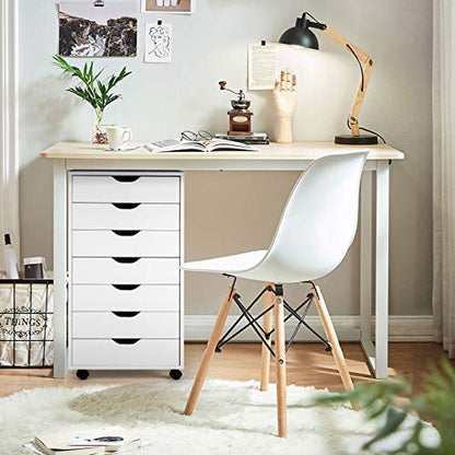 7-Drawer Multifunctional Mobile File Cabinet, White Engineered Wood, 19'x15.5'x34.5' - color: White, size: 19" x 15.5" x 34.5"