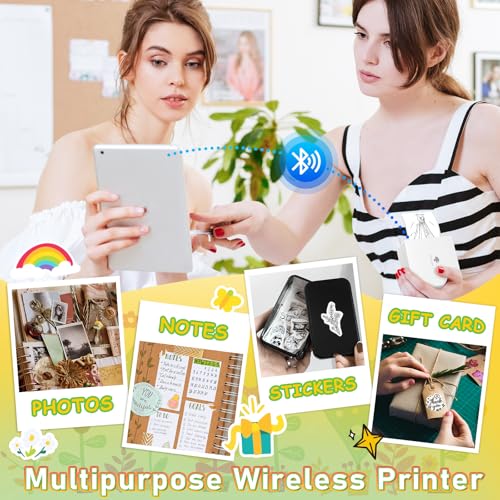 Phomemo Mini Printer Sticker Maker, Inkless Thermal Bluetooth Printer | Mini Thermal Printer, AI Mini Sticker Printer, Sticker Printer Machine, Mini Impresora Portátil, Pocket Label Printer for DIY - color: White