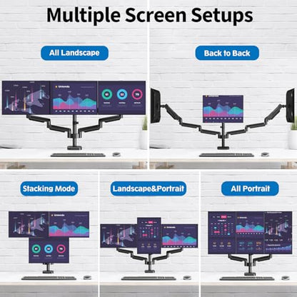 Triple Monitor Desk Mount for Computer Screens up to 32" | Holds up to 19.8 lbs Each, 3 Monitor Arm, Heavy Duty Stand Vesa Mount 75x75, 100x100 - size: Triple