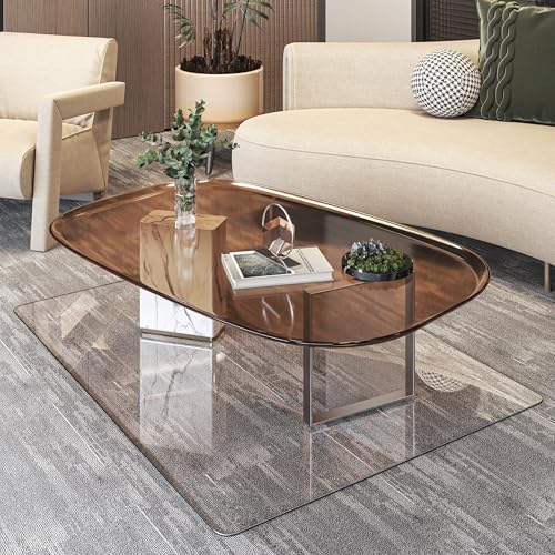 Tempered Glass 48" x 36" Round Corner Glass Chair Mat with Polished Edge, Heavy Duty Hard Office Chair Mat for Office Home Hard Floor Carpeted, Transparent, Glides Smoothly, Easy Clean - size: 48" x 36"