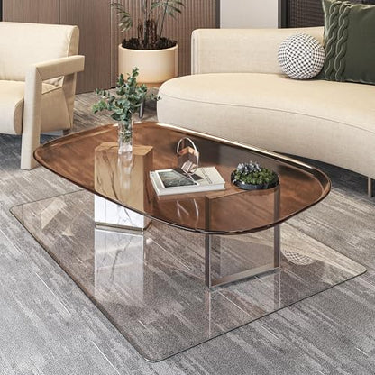 Tempered Glass 48" x 36" Round Corner Glass Chair Mat with Polished Edge, Heavy Duty Hard Office Chair Mat for Office Home Hard Floor Carpeted, Transparent, Glides Smoothly, Easy Clean - size: 48" x 36"