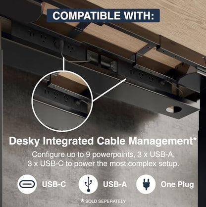 Desky Dual Mini Sit Stand Desk Black 40x24in White - color: Black / White, size: 40 x 24 inches