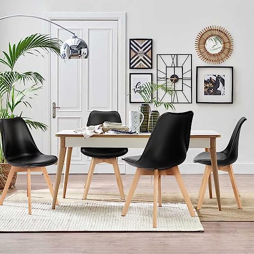 OLIXIS Dining Chairs Set of 8, PU Leather Accent Chairs for Living Room - color: Black, size: 8 PC