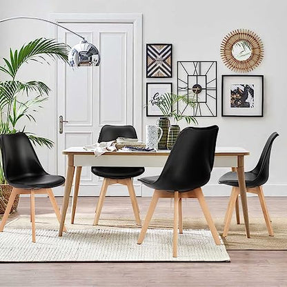 OLIXIS Dining Chairs Set of 8, PU Leather Accent Chairs for Living Room - color: Black, size: 8 PC