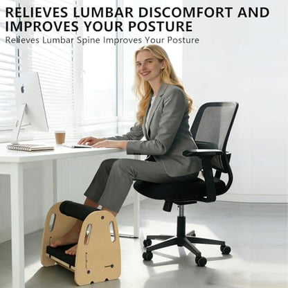 Under Desk Foot Rest,Massage & Leather Pads,3 Height Levels-Green - color: Green