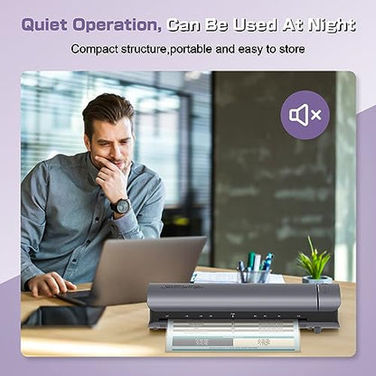 Qfun Office Presentation Laminator Machine 11x17 with 30 Laminating Sheet - color: Gray