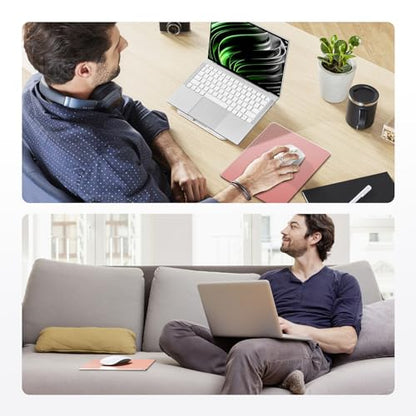 HONKID Metal Aluminum Mouse Pad Pink, Office and Gaming Thin Hard Mouse Mat Double Sided Waterproof Fast and Accurate Control Mousepad for Laptop, Computer and PC,9.06"x7.08",Rose Gold - color: Rose gold, size: 9.1L x 7.1W inches